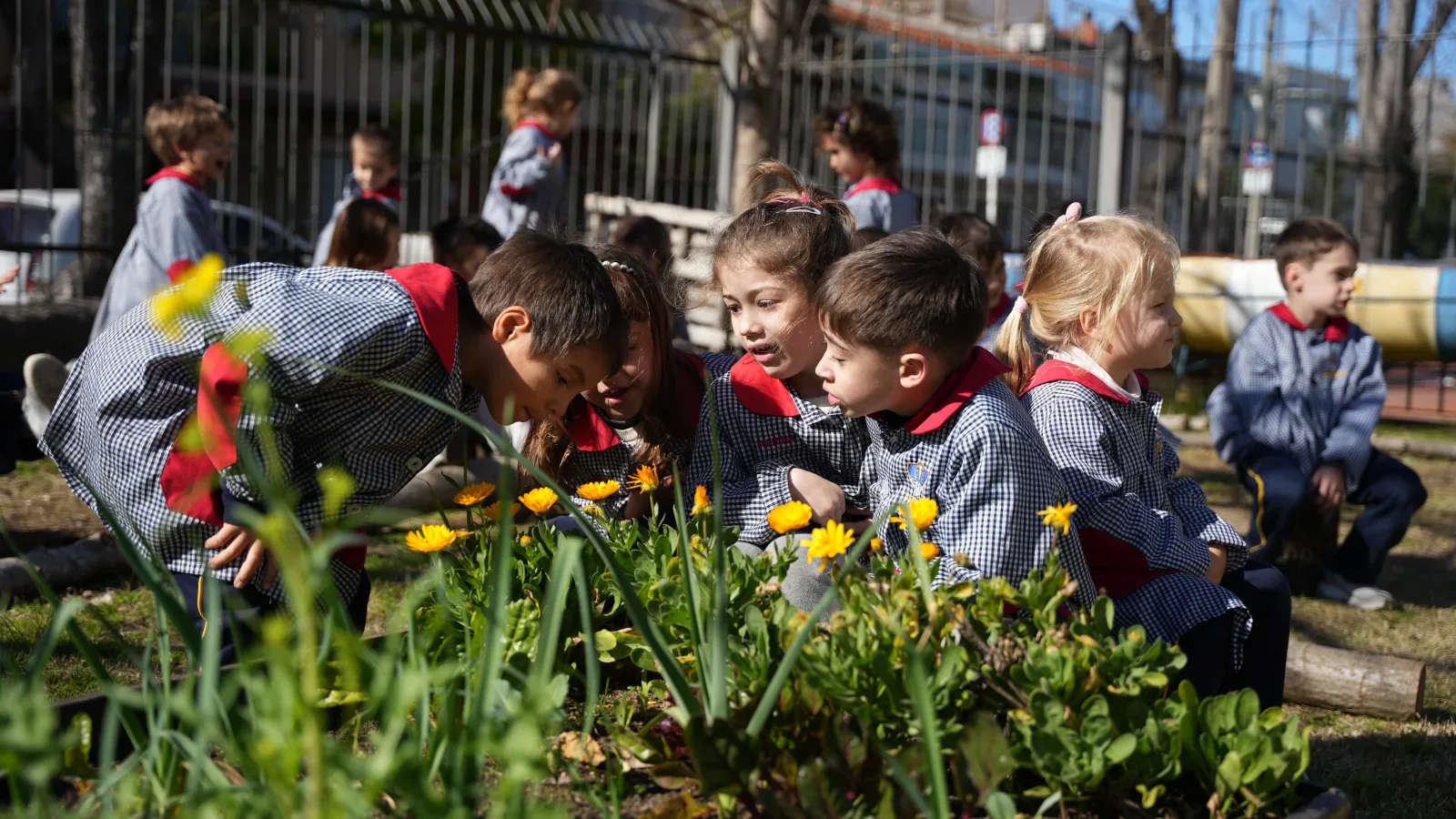 Niños de Maturana compartiendo una experiencia de huerta.